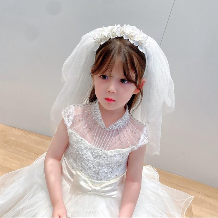Cute Elsa Princess Headband for Girls: Tiara + Veil Hair Accessory—Perfect for Toddlers & Kids, Daily Wear & Party Photo Shoots!
