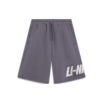 Li Ning Sports Lifestyle Series Letter Print Elastic Waist Straight Loose Sports Shorts Men Shorts Faded-Brown AKST747-4