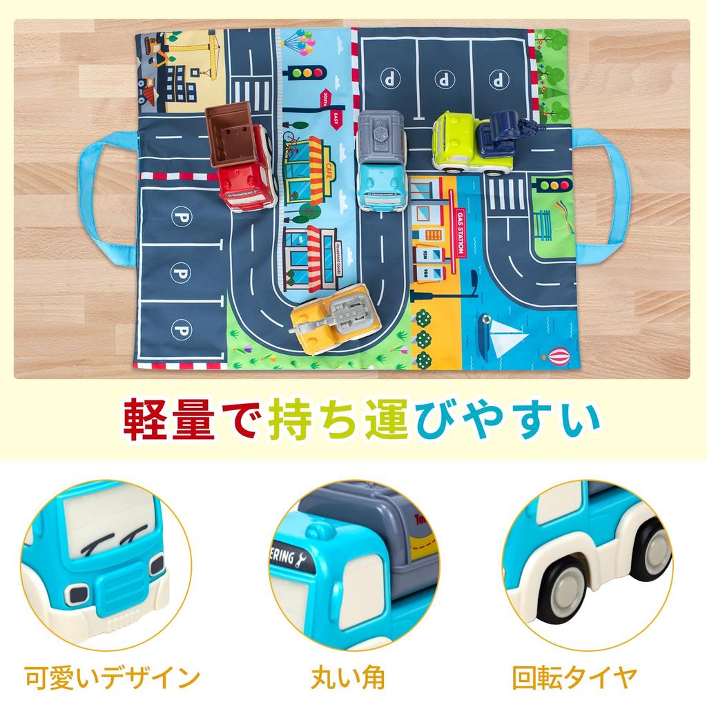 Construction Vehicle Toy Car Excavator Mini Car Working Vehicle Work Vehicle 4 Units Construction Site Play Mat Included Day Birthday Christmas Gift
