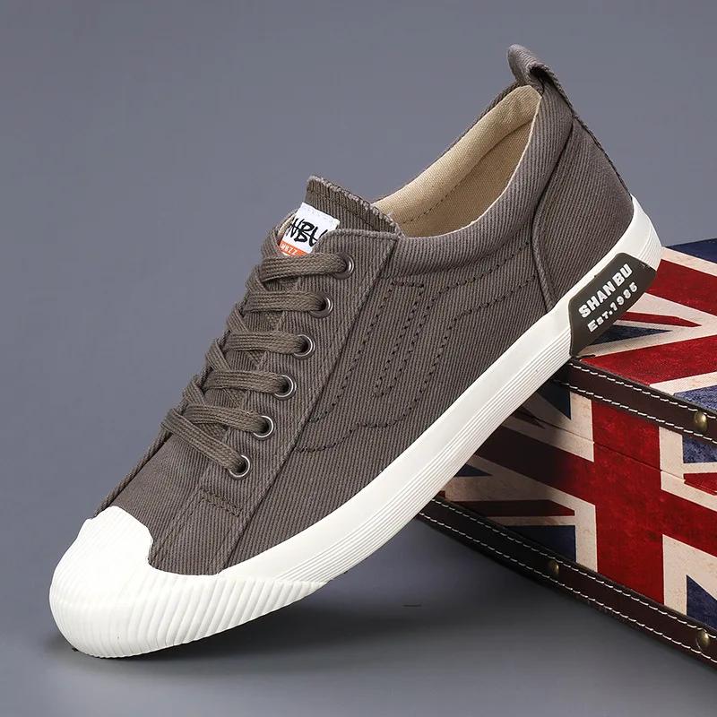 Fashion Men Canvas Shoes Comfy All-match Sneakers Men Autumn Breathable Casual Walking Shoes Outdoor Sports Loafers New Vulcanized Shoes