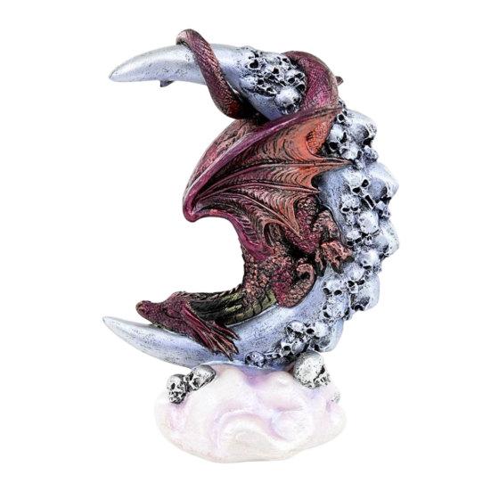 Dragon Skull Moon Figurine Sculpture Ornament Gothic Style