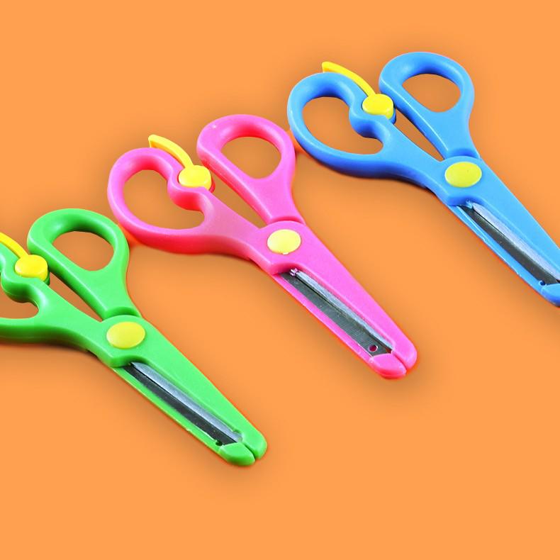 Safe Child-Friendly Round-Edge Elastic Scissors for Students