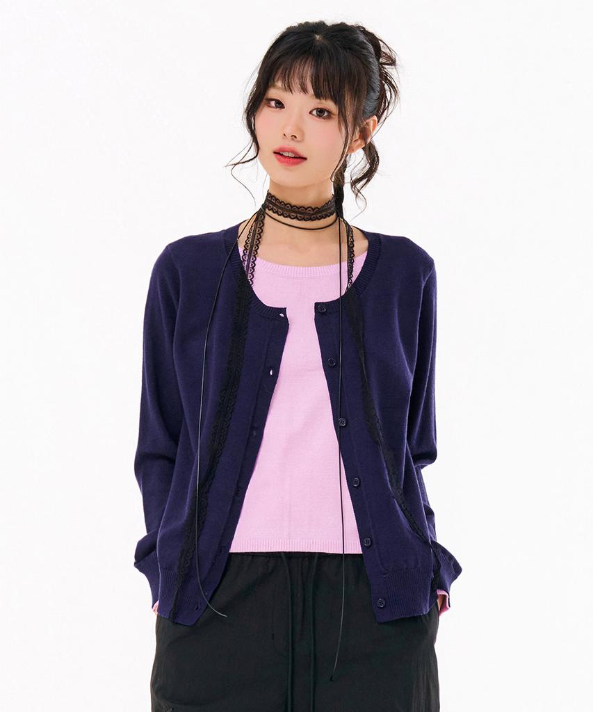 CHASECULT Women'S Layered Knit Cardigan-Farg5261B04