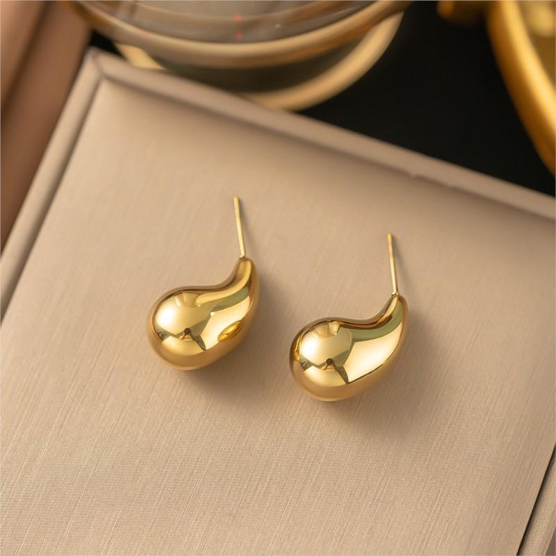 Stainless Steel Smooth Water Drop Stud Earrings For Women Fashion Minimalism Earrings Jewelry Accessory