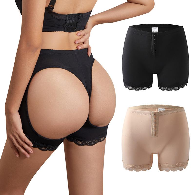 Hohe Taille Bauchkontrolle Spitze Sicherheitsshorts mit vorderen Haken für Damen Körperformung
