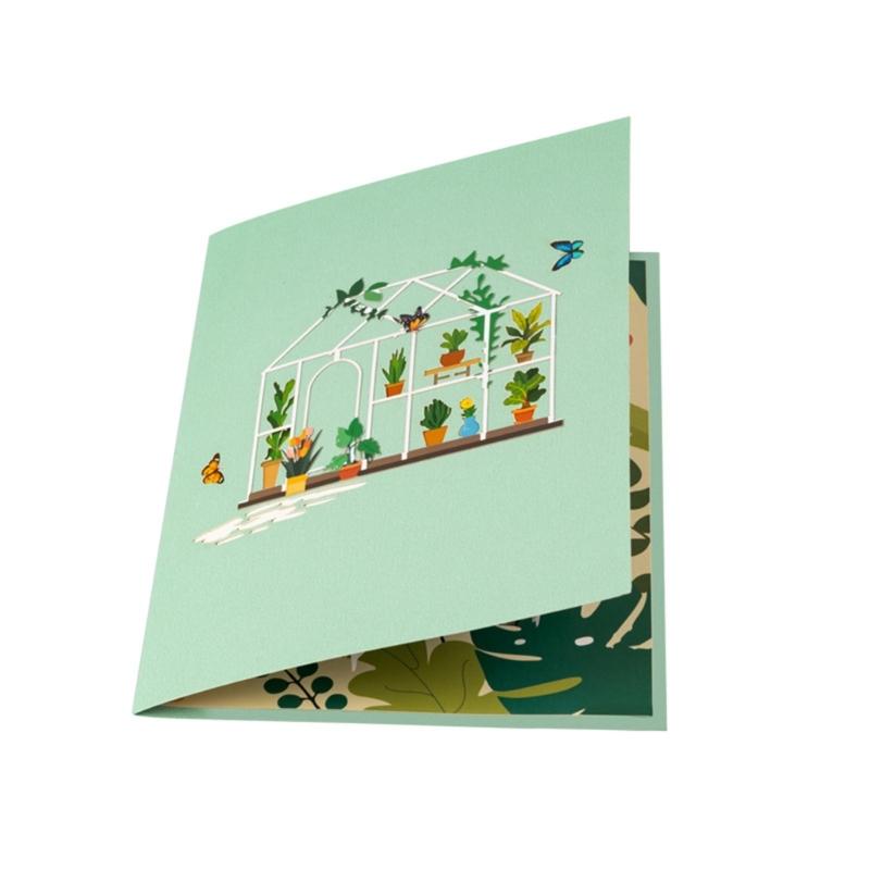 Elegant 3D Foldable Flower House Card Personalized Foldable Glass HouseCard Lovely Floral Greeting for Friend and Family