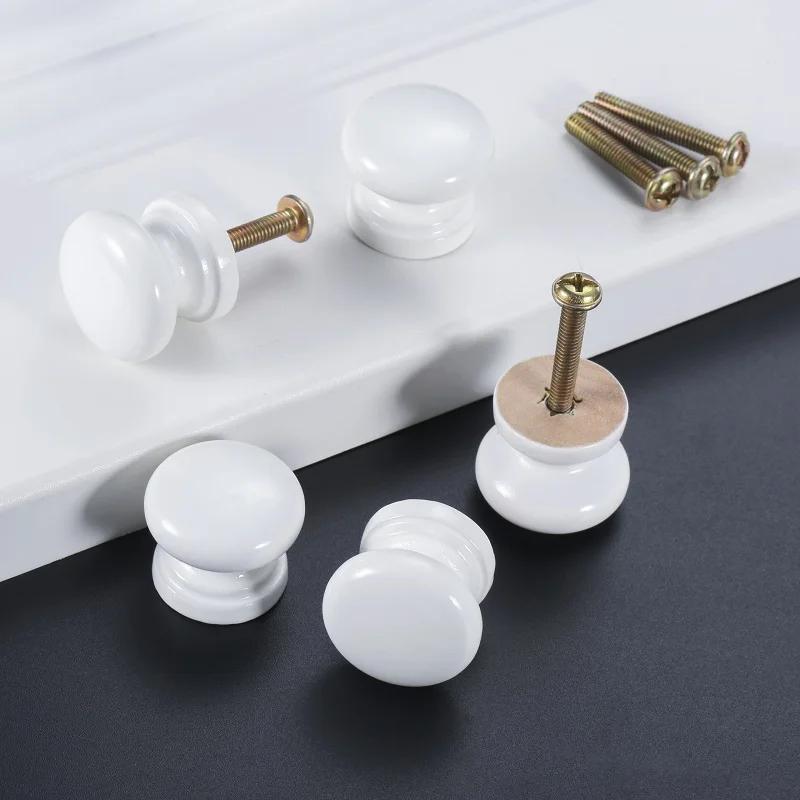 5Pcs Wood Cabinet Mini Pull Knob Round Handles Drawer Knobs for Dresser Wardrobe Door Furniture Hardware Home Decor with Screws