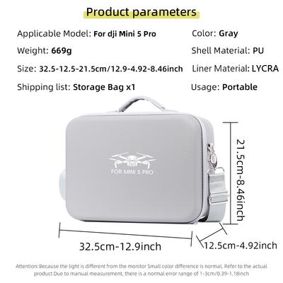 PU Storage Bag Suitable For DJI MINI 5 PRO Set Storage Bag Travel Bag Compatible With RC2 RC N3 Remote Control Convenient To Use
