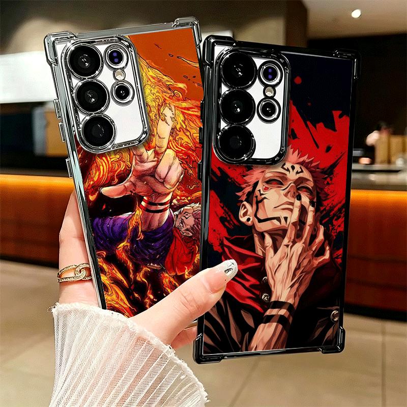 Anime Itadori Yuji JUJUSU Plating Phone Case For Samsung Galaxy S24 S25 FE S26 Edge S23 Ultra S22 S21 Plus S20 Anti-Fall Airabag