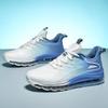 Men's Flyknit Mesh Running Shoes, Size 48, Air Cushion, Shock Absorbing, Breathable Sneakers