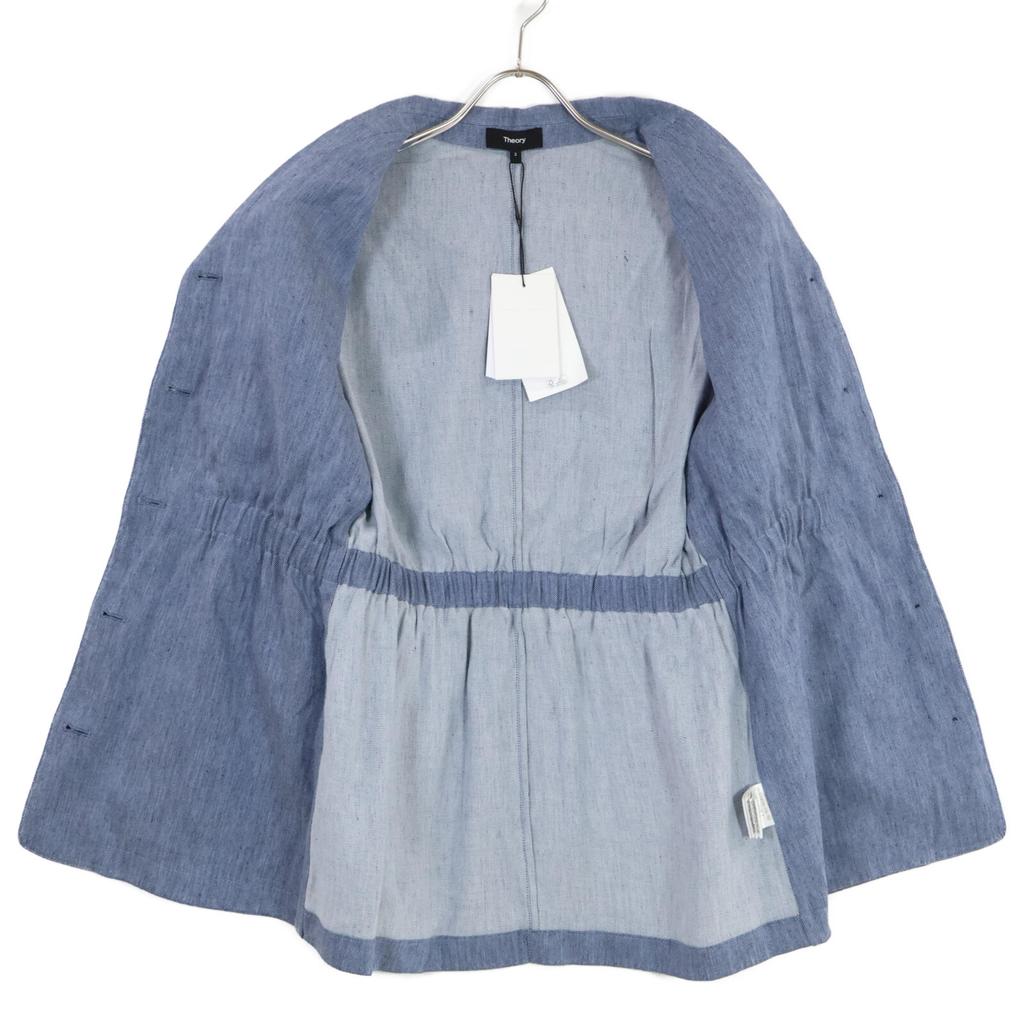 Theory 2025 Stainless Steel Denim Crunch Cinched Jacket 5104103 Jacket 2 blueUsed