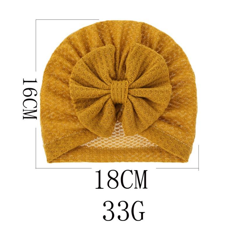 New Baby Knitted Wool Waffle Hat Bow Children's Pullover Hat Baby Out Cute Boat Hat
