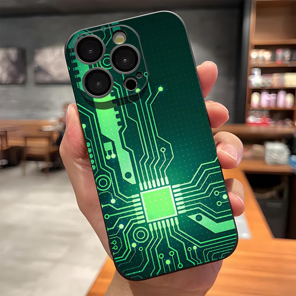 

Inside Circuit Board Phone Case For IPhone 17 Pro Max 15 Pro 16 14 Plus 12 13 Mini 11 Pro Shockproof Soft Cover iPhone 17Pro