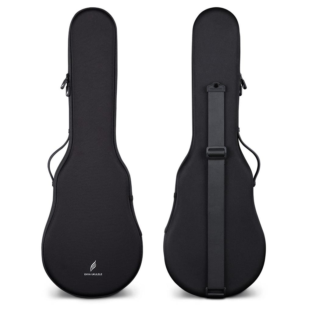 Enya Nova U Pro Carbon Fiber Ukulele Kit with Ukulele and White Fluorocarbon Replacement Strings Tenor-Size Accessories Case, Strap, Capo,