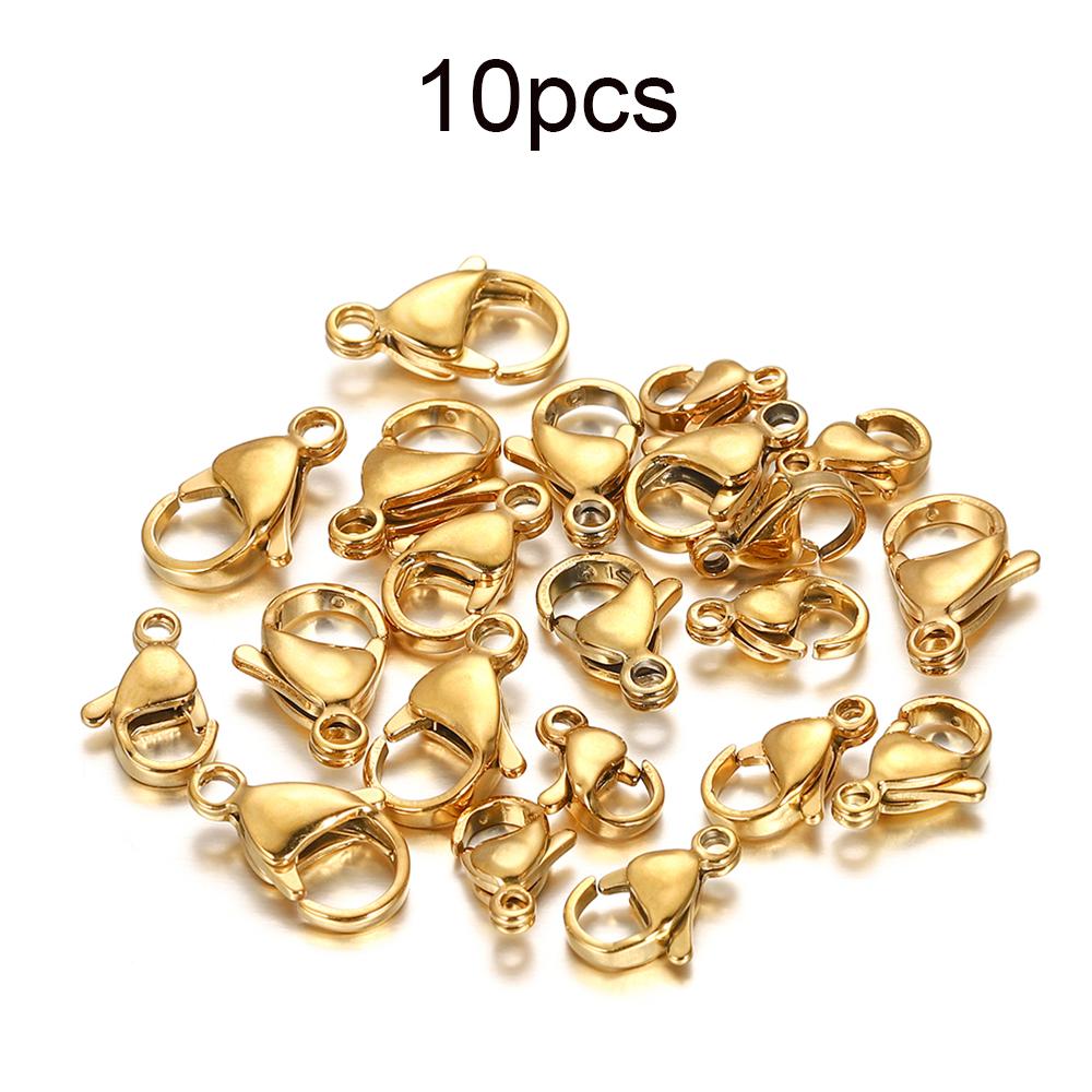 10-30Pcs Stainless Steel Gold Plated Lobster Clasp Claw Clasps For Bracelet Necklace Chain Diy Jewelry Making Findings Supplies