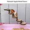 Hamster Wooden Climbing Ladder Teething Steps Golden Silk Bear Apple Wood Chew Toys Honey Possum Tree Rat Habitat Decorations