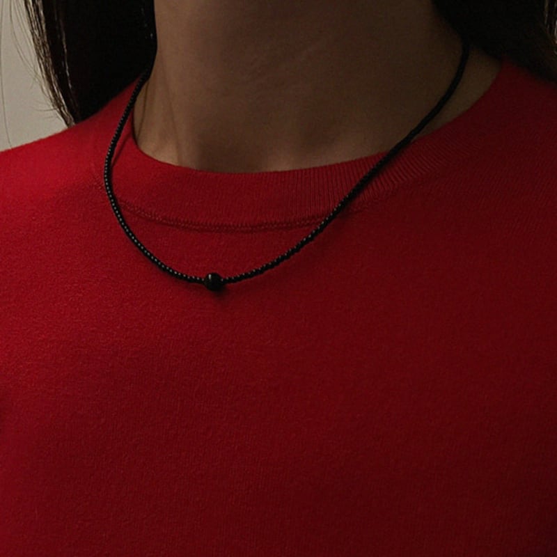 

DEFINE OTHER 2nd Reorder_MONET Beads Necklace (Black) Black