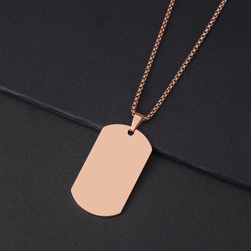 Mens High Polishing Stainless Steel Dog Tag Pendant Necklace