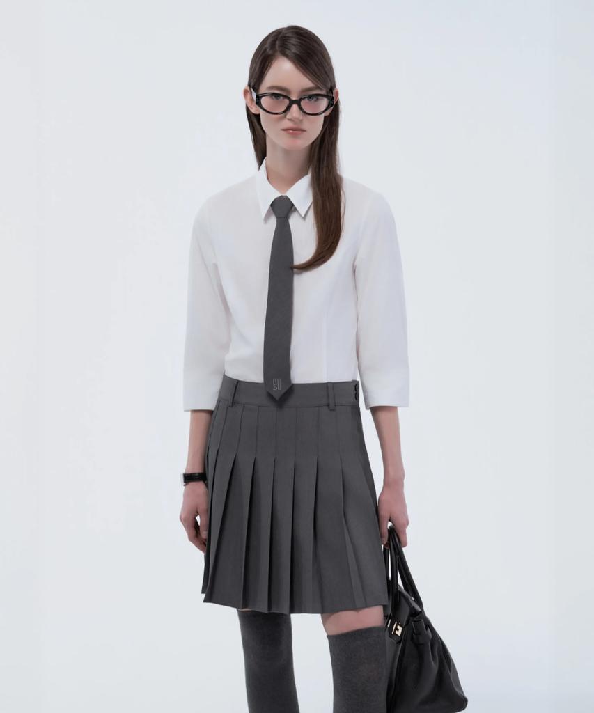 Mausolleum Jenn Pleated Mini Skirt - Gray