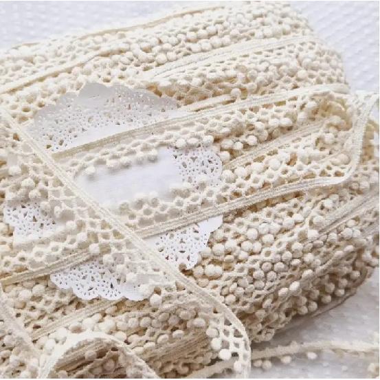 5 Meters High Quality Cotton Embroidered Floral Lace Trim Ribbon Handicrafts DIY Sewing Craft Clothing Garment Accessories 1.9cm