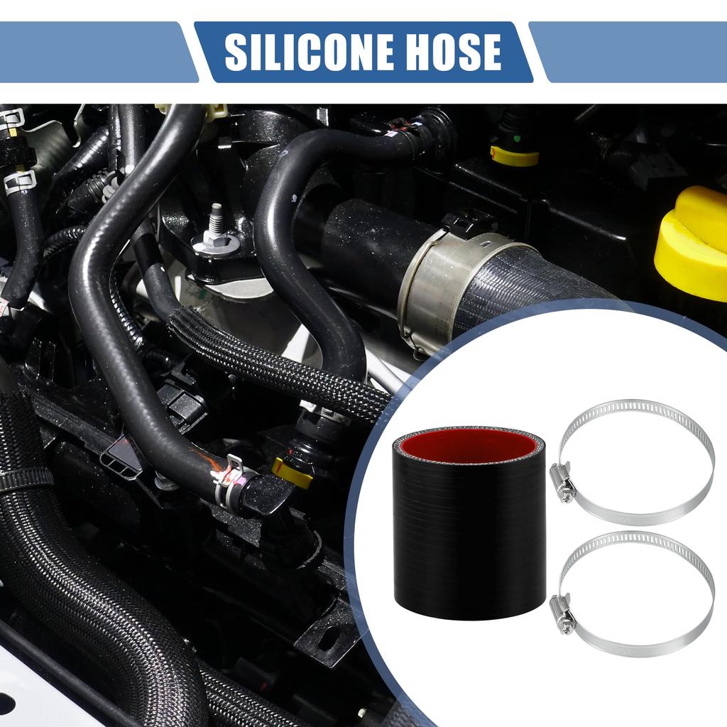 X AUTOHAUX Silicone Hose Silicone Tube with Hose Band Intercooler Turbo Intake Raiser Hose