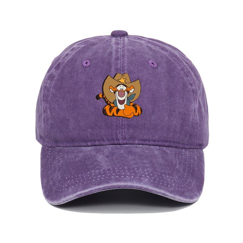 Fashion Cartoon Print Baseball Cap for Men Women Casual Hip-hop Hat Retro Washed Adjustable Dad Hat Outdoor Trucker Sun Hat