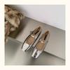 Fashion Retro Square Toe Shallow Mouth Silver Flat Shoes for Women 2025 New Spring Autumn Flat Mary Jane Shoes Ladies Plus Size 42 43 44