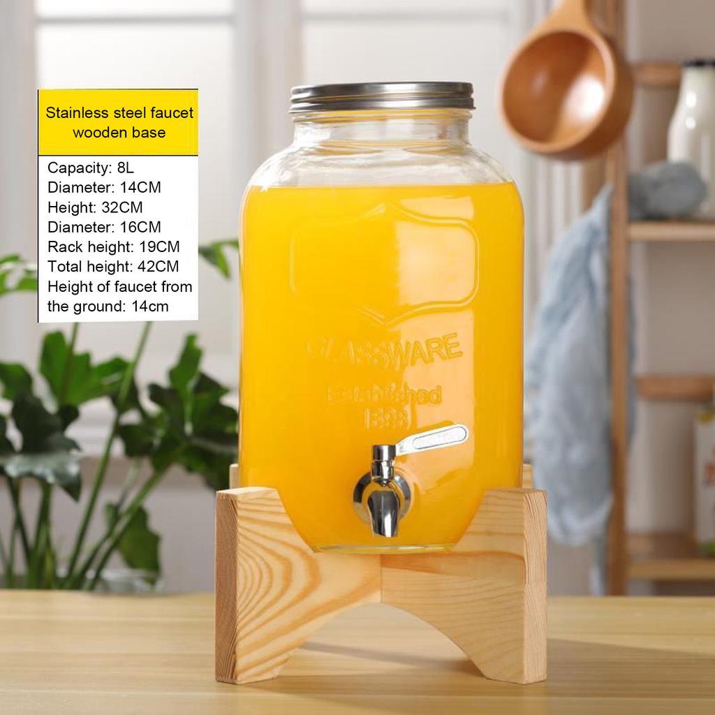 3L Glasflasche Glas Getränkespender Mason Jar Getränkespender Glas Flüssigkeitsspender