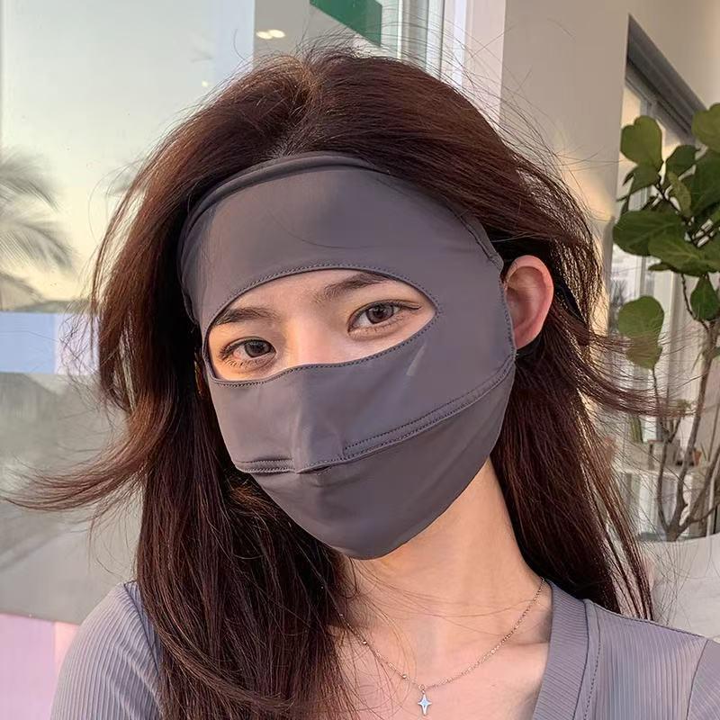 Women's Summer Ice Silk UV-Protection Face Veil - Breathable Full Cover