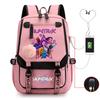Animation Cartoon Printing Contrasting Color Neutral Usb Backpack Large Capacity Korean Version Of Student Schoolbag