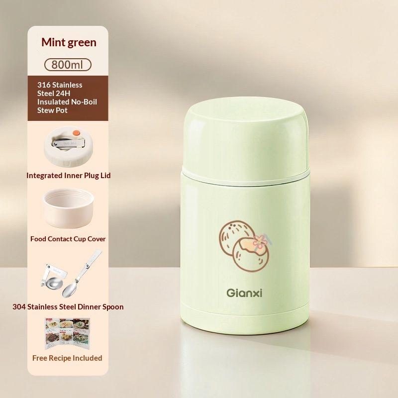 

Gianxi Braising Beaker 316 Food Grade Office Worker Lunch Box 24 Hours Super Long Insulation Bucket Stuffy Congee Braising Pot