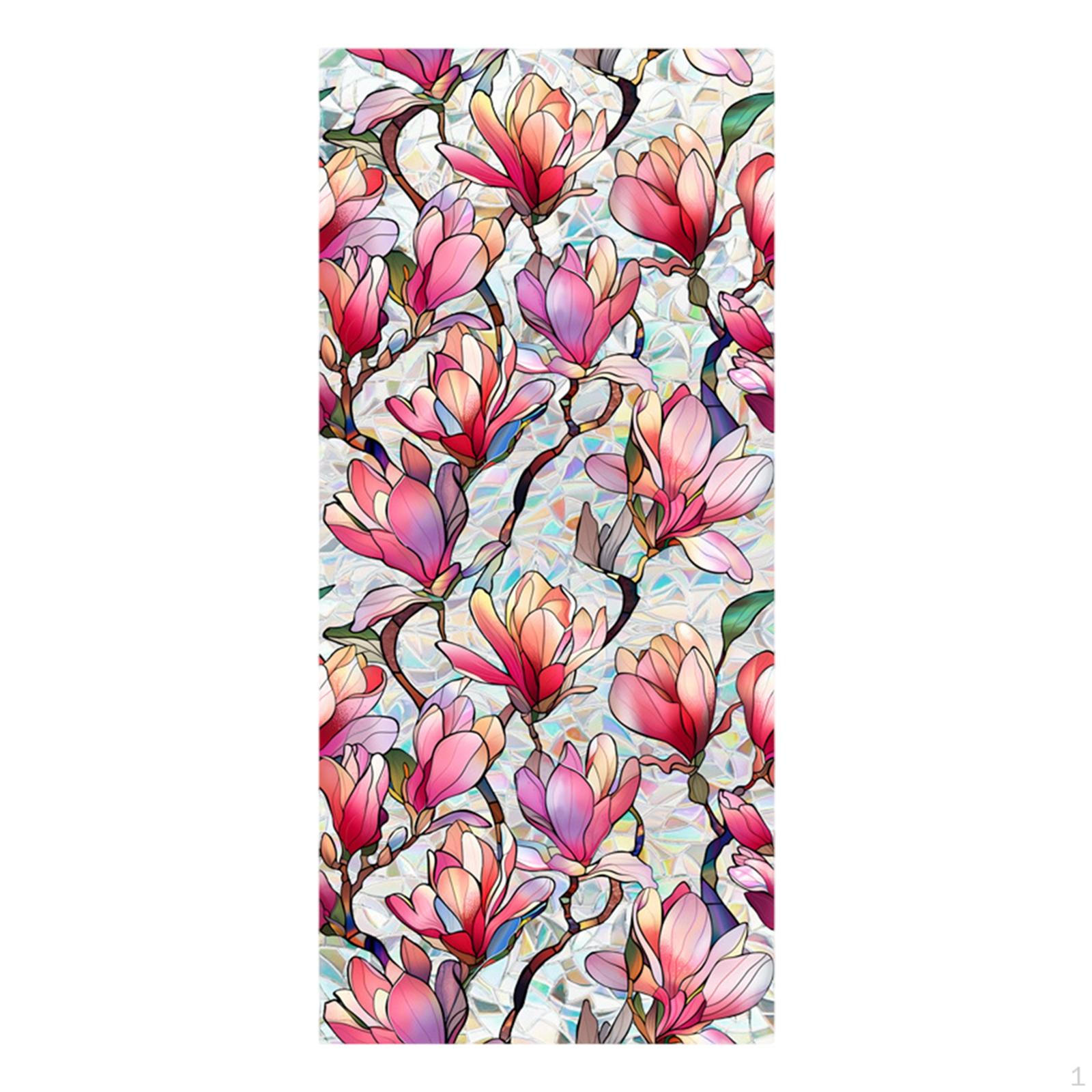 Flower Window Cling,Double Sided Static Cling Home Decoration Non Adhesion Glass Sticker Decal for