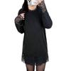 Plus Size Lace Base Layer Mid-Length Shirt for Women - Slimming & Loose Fit