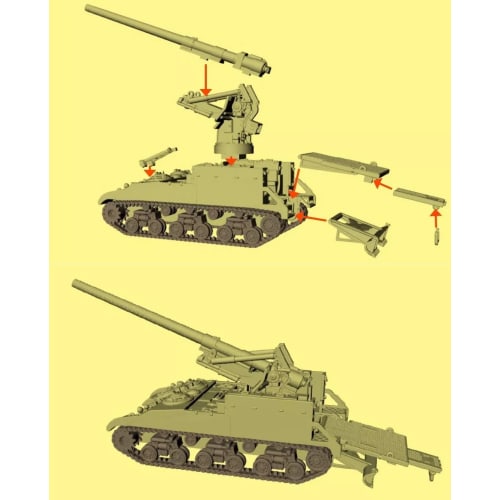 1/144 USA M40 155mm GMC/w gunners (fine detail) Resin Kit