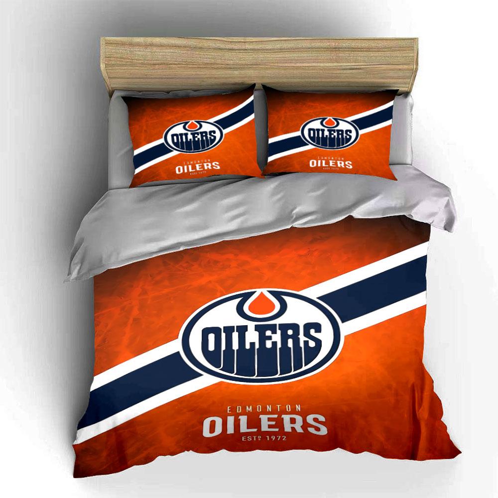 "Edmonton Oilers Bedding Set" Bedding Duvet Cover Set Duvet Cover Pillowcases (1 * Duvet Cover 2 * Pillowcases, Without Duvet Insert)