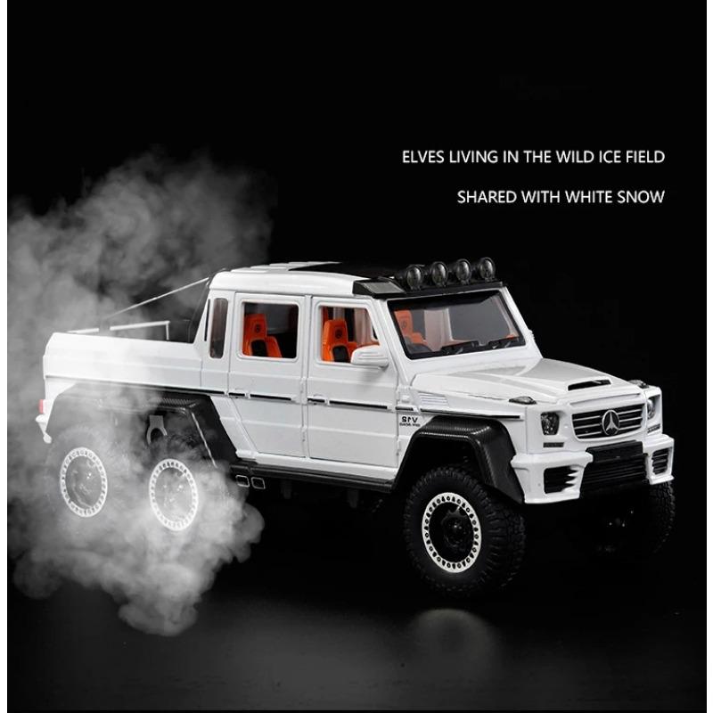1/20 Benz G63 6X6 OFF-ROAD Alloy Cast Toy Car Model Sound and Light Children's Toy Collectibles Birthday Gift