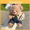 Playful Jinnew Brown Bear Painter Plush Keychain Fun Cartoon Decoration Bags For