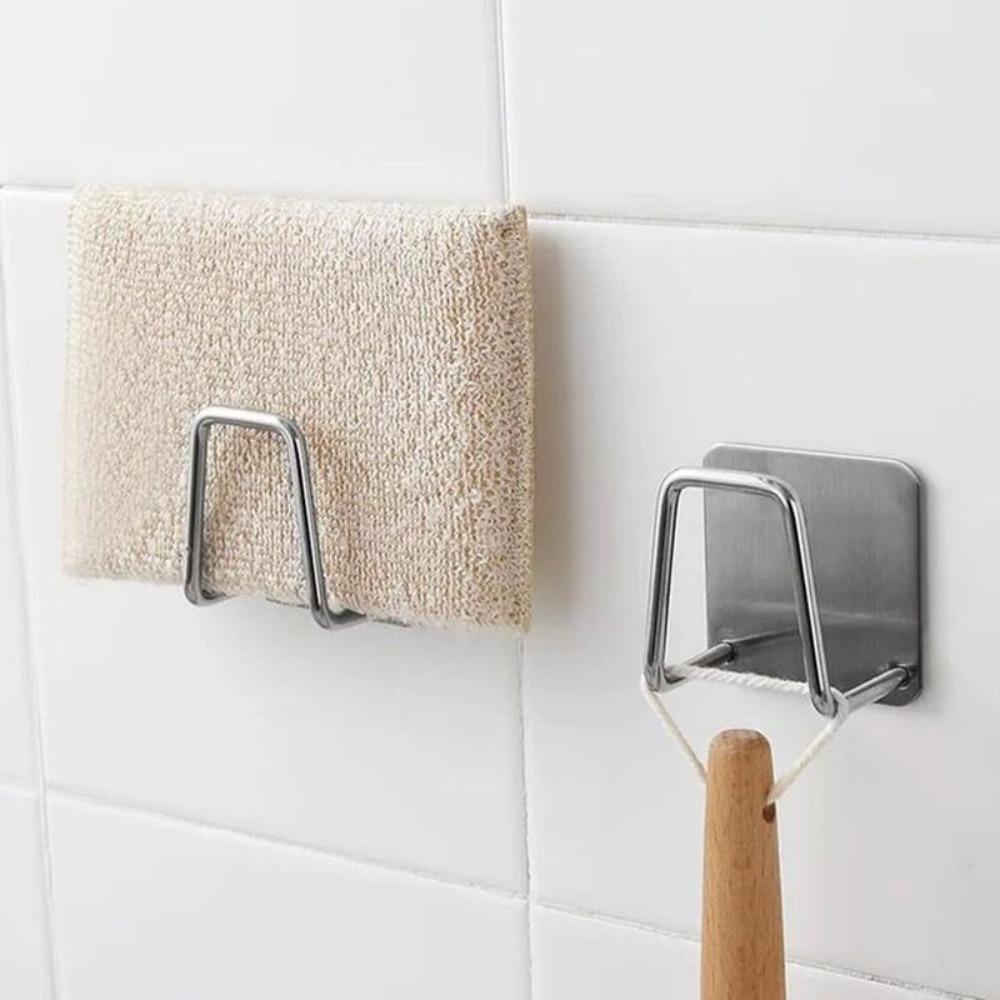 Samolepicí univerzální držák na kuchyňské doplňky (houba na mytí) z nerezové oceli