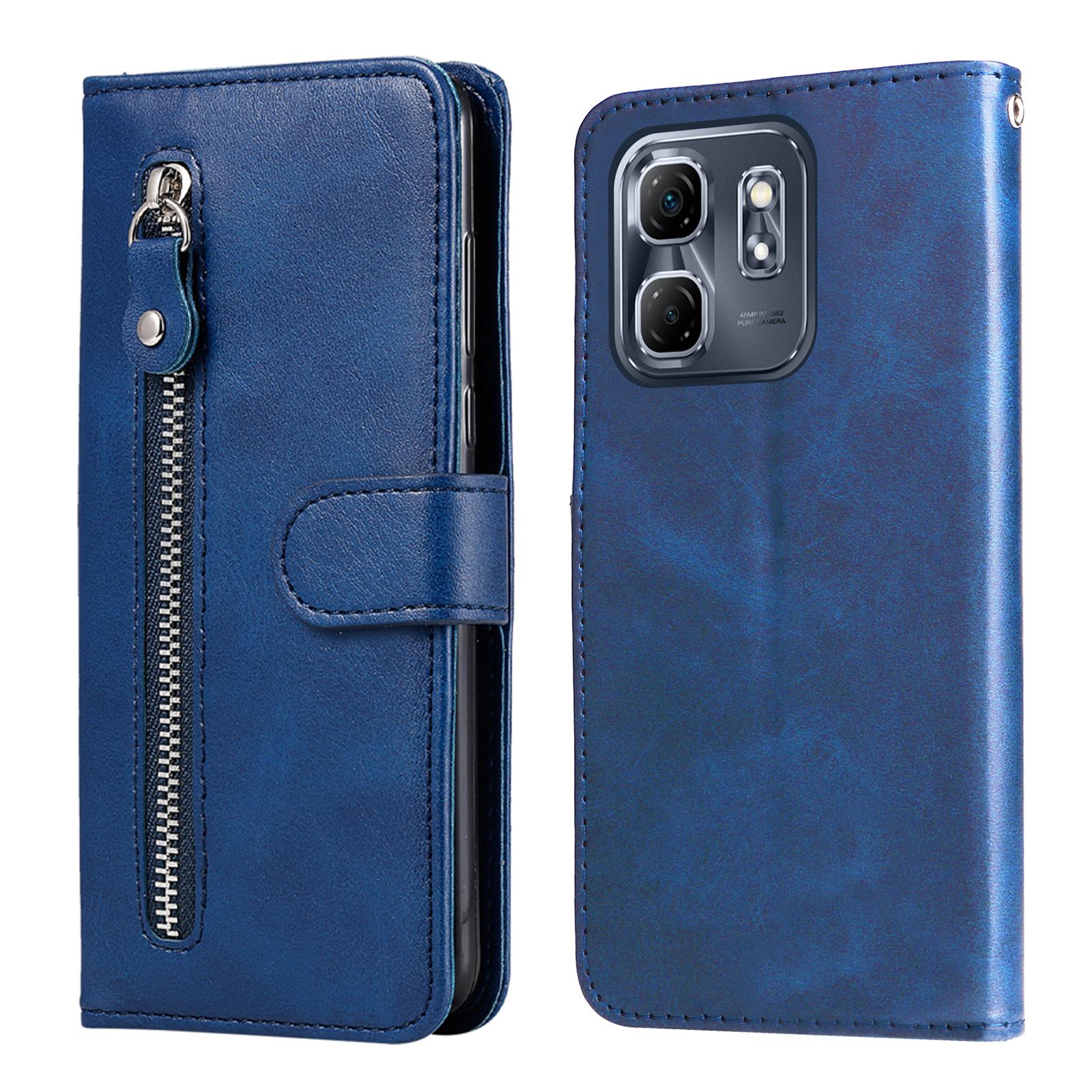 

For Infinix Hot 50i 4G/Smart 9 4G Case Zipper Wallet Calf Texture PU Leather Phone Cover B