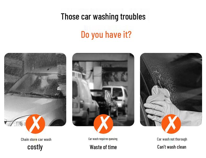 High-Pressure Car Wash & Garden Hose Nozzle with Brush - Multi-functional for Rinsing, Watering, and Cleaning.