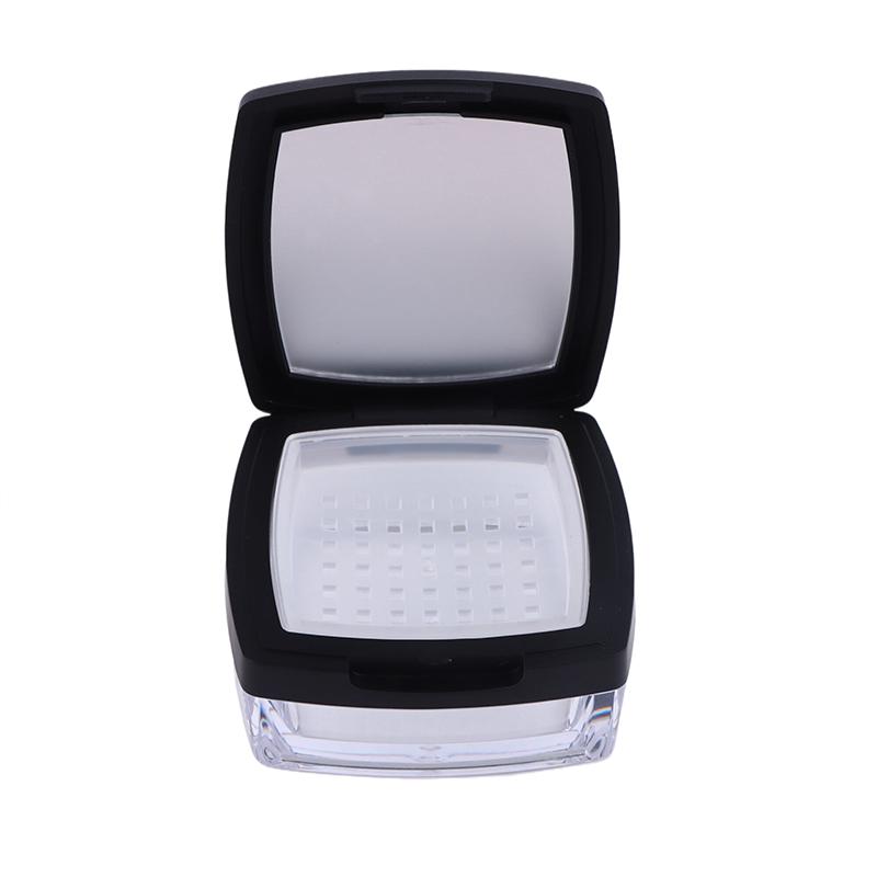 Portable Mini Powder Box Empty Sieve Loose Powder Pot Box With Powder Puff Mirror Cosmetic Travel Makeup Jar Sifter Container