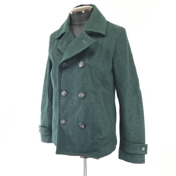 Men’s Bigi short pea coat men M olive wool outer jumper