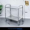 Three-tier Stainless Steel Service Cart: Meal, Food, Beverage, and Dish Collection Trolley for Restaurants and Hotels.