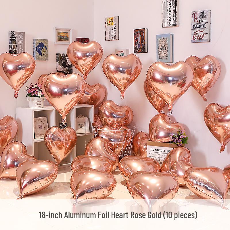 Heart-Shaped Foil Balloons for Birthday, Wedding, or Engagement Decor