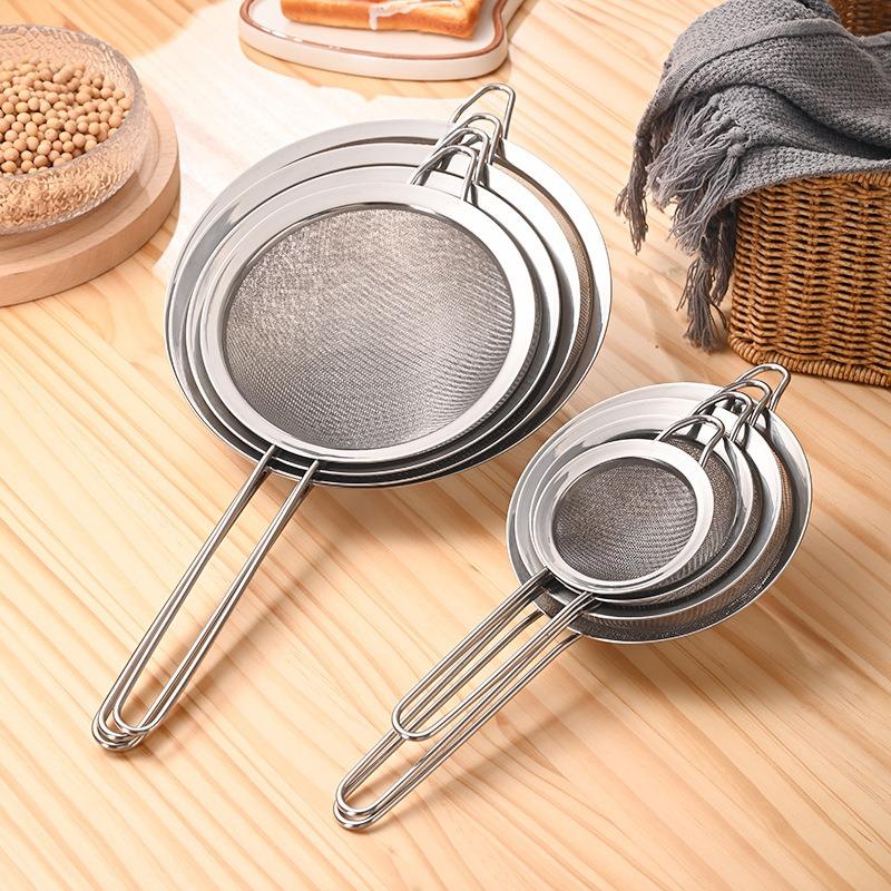 3pcs Stainless Steel Strainer Food Kitchen Mesh Filter Spoon For Soy Milk Quinoa Tea Soup Sifting Baking Straining