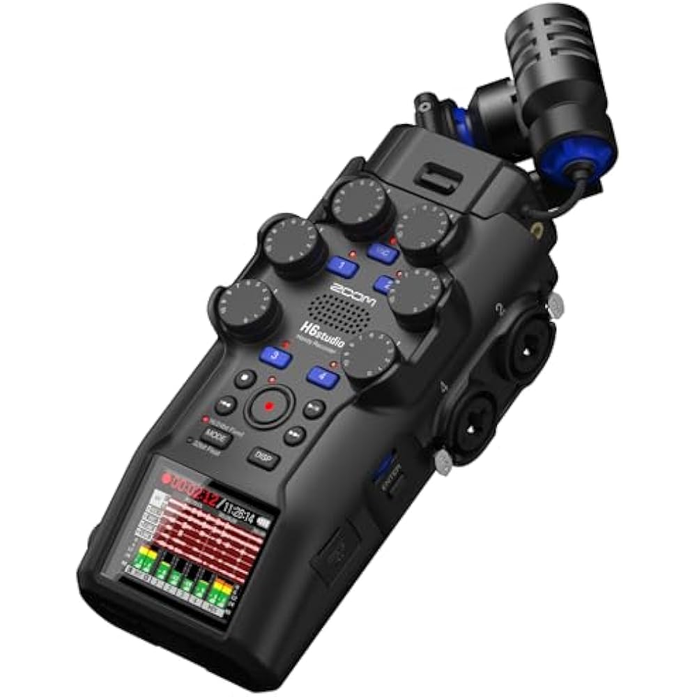 

ZOOM Zoom H6 Studio Handy Recorder, 32 bit float recording, 16/24 bit switchable, interchangeable...