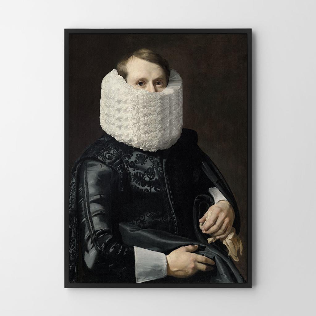 Poster Porträt eines Mannes im Korsett