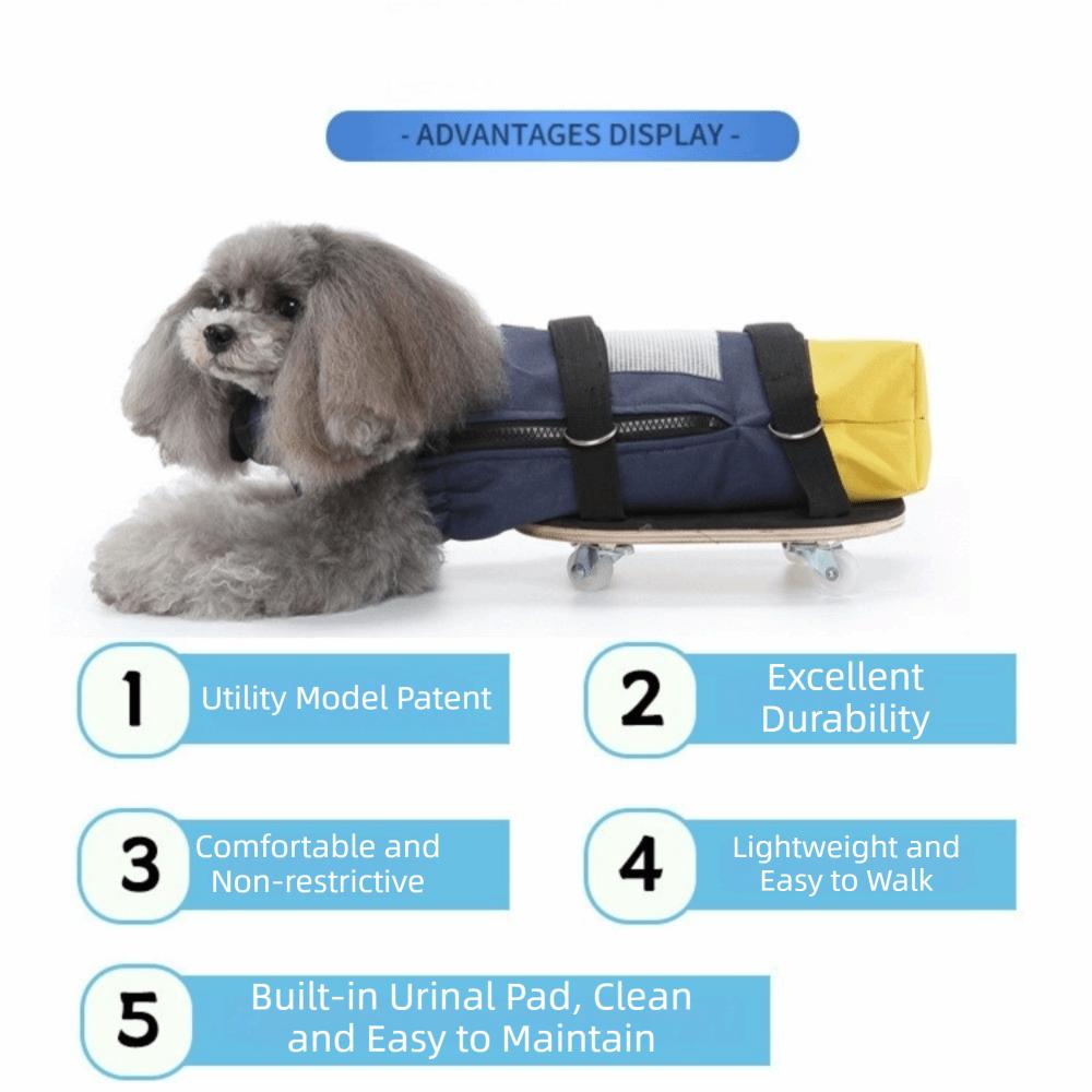 Wear-Resistant Disabled Dog Scooter Adjustable Strap Dog Walking Scooter Disabled Dogs