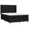 Exclusive House - Slatted Bed Base Mattress and LED Black 140x200 Cm Fabric