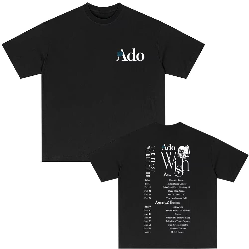 Hot Ado World Tour Hibana Tshirt Men Women 2026 summer Fashion Casual T Shirts MenCasual Cotton Vintage Short Sleeve Top